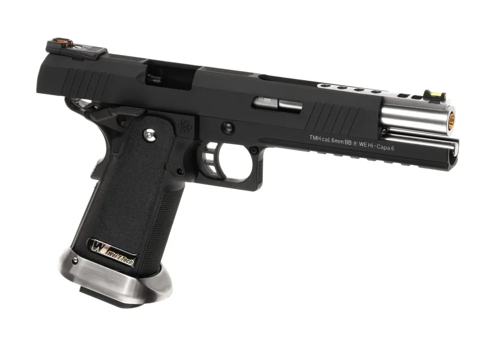 WE Hi-Capa 6 Force A Silver Barrel Full Metal GBB - Black - Bild 3
