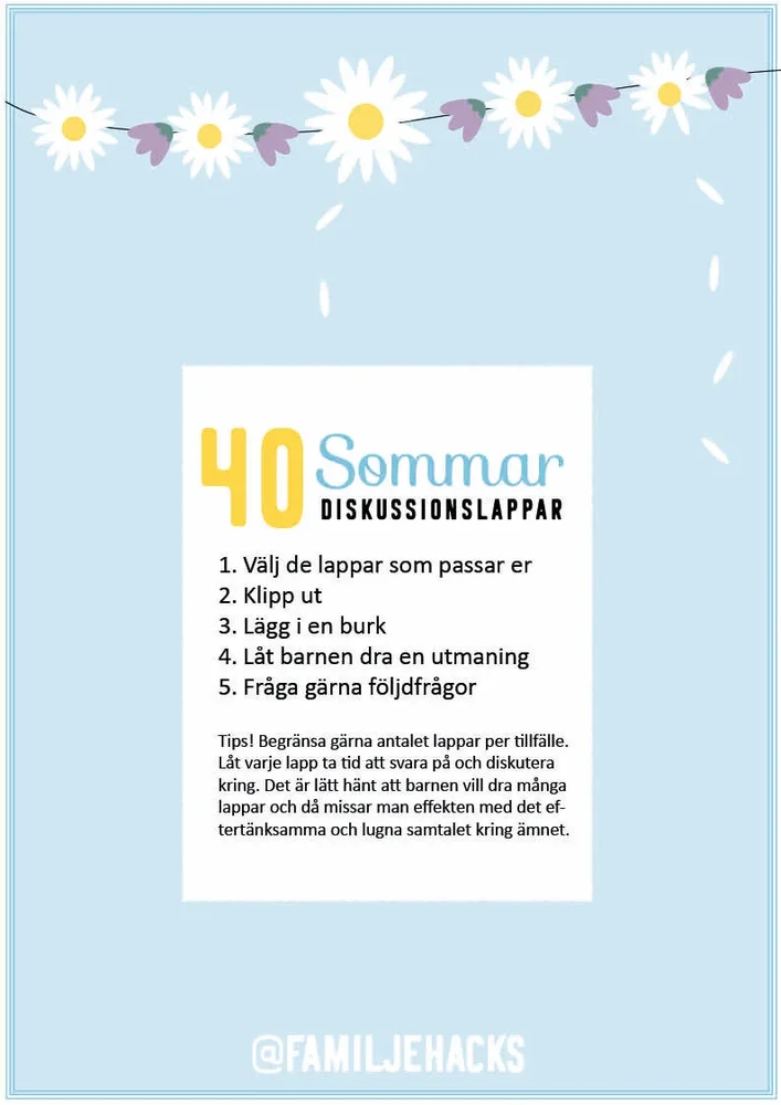 Diskussionslappar: Sommar