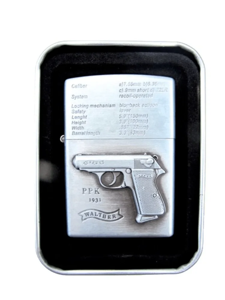 Pistol PPK - Silverfärgad bensintändare - Bild 1