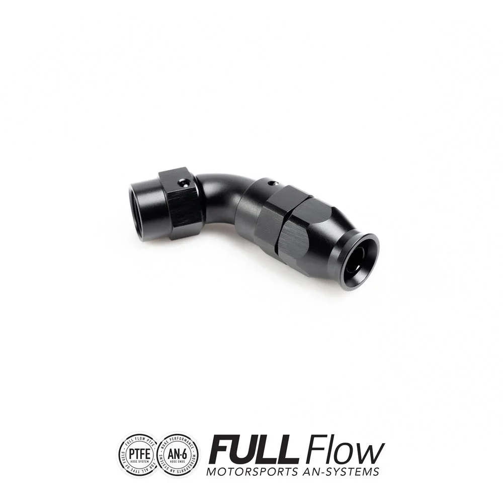 Full flow PTFE hose end fitting 60 degrees AN-6