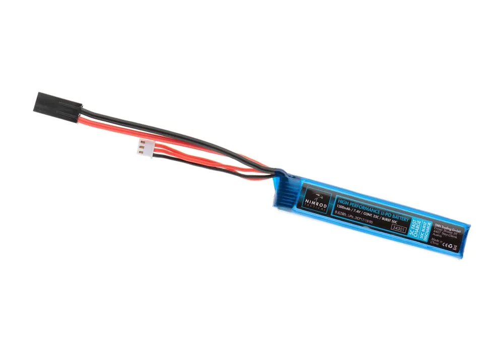 Nimrod LiPo 7.4V 1300mAh 25C Stock Tube Type Nimrod LiPo 7.4V 1300mAh 25C Stock Tube Type