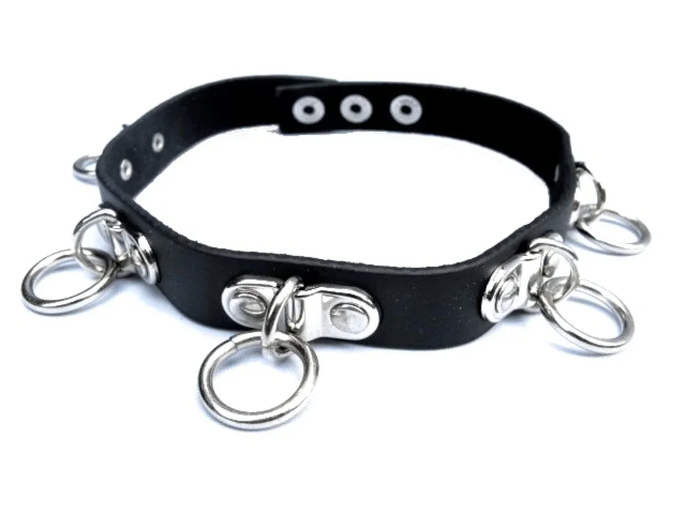 Nithalsband - silverfärgade ringar - Bild 1