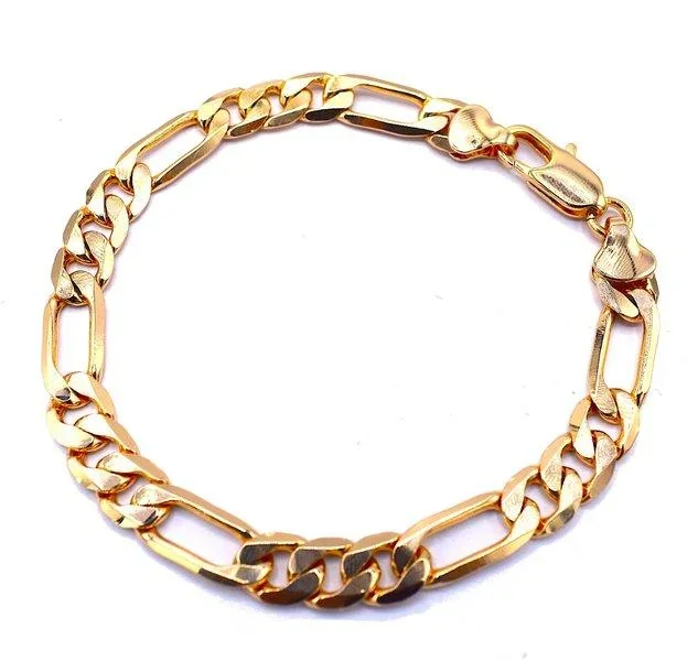 Guldfärgad kedjearmband 7 mm - Bild 1