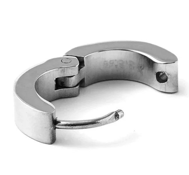 Silverfärgad robust ringörhängen - Bild 2
