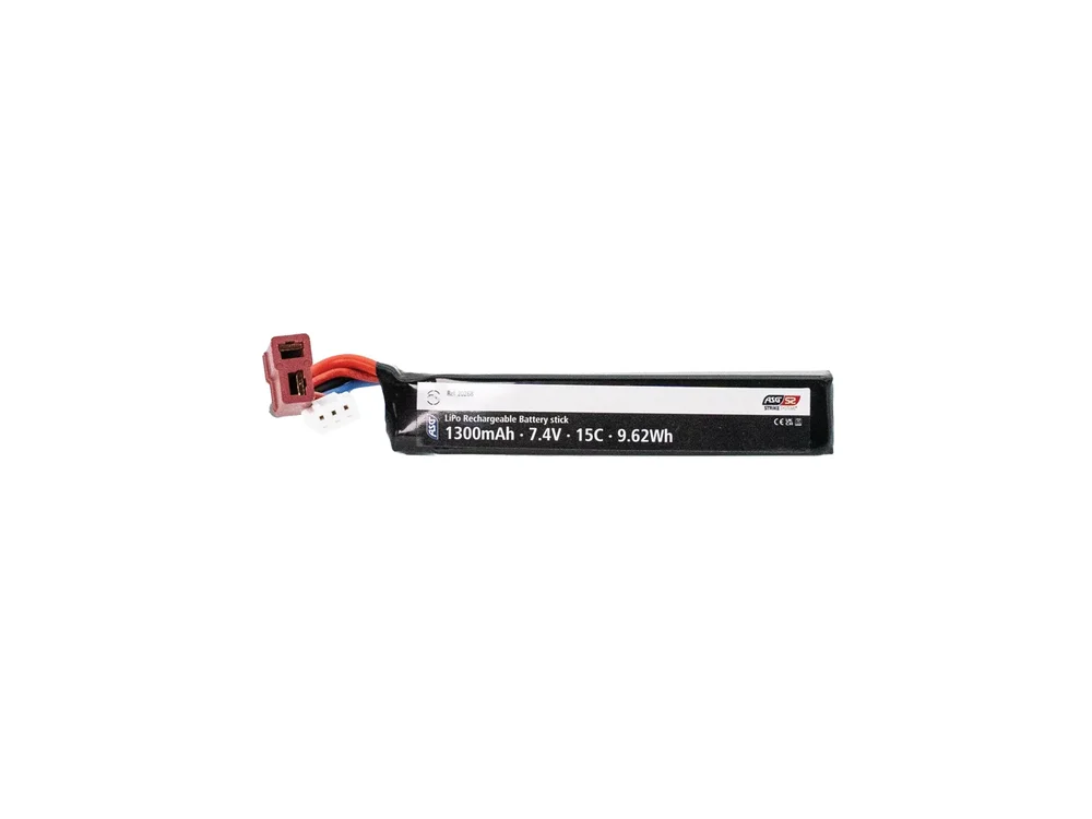 7.4V Li-Po Batteri 1300mAh 15C, Single Stick, T-Plug 7.4V Li-Po Batteri 1300mAh 15C, Single Stick, T-Plug