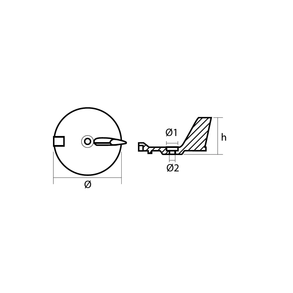 Zinkanod Yamaha, motor, 67C45371-00, 0.215KG, R801141 - Bild 2