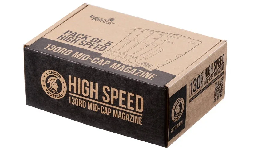 Speed mid-cap magasiner 130 skud til M4 AEG, 5 stk. – Tan - Bild 3