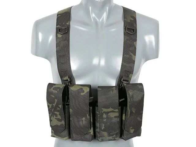 Chest Rig med AR/AK-lommer, laser-cut – Multicam Black Chest Rig med AR/AK-lommer, laser-cut – Multicam Black