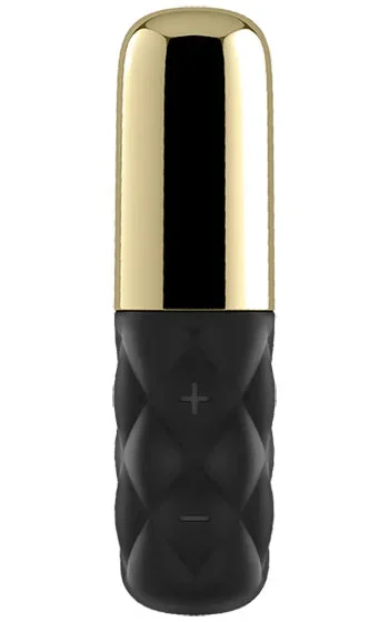 Satisfyer Mini Lovely Honey – Lyxig klitorisvibrator i svart silikon med gulddetaljer - Bild 1