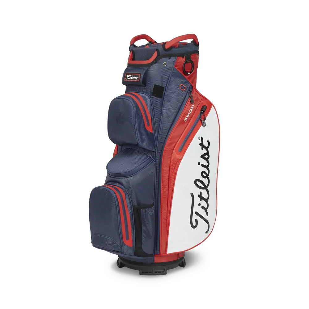 Titleist CART 14 STADRY Vattentät golfbag – Navy/Red/White Titleist CART 14 STADRY Vattentät golfbag – Navy/Red/White