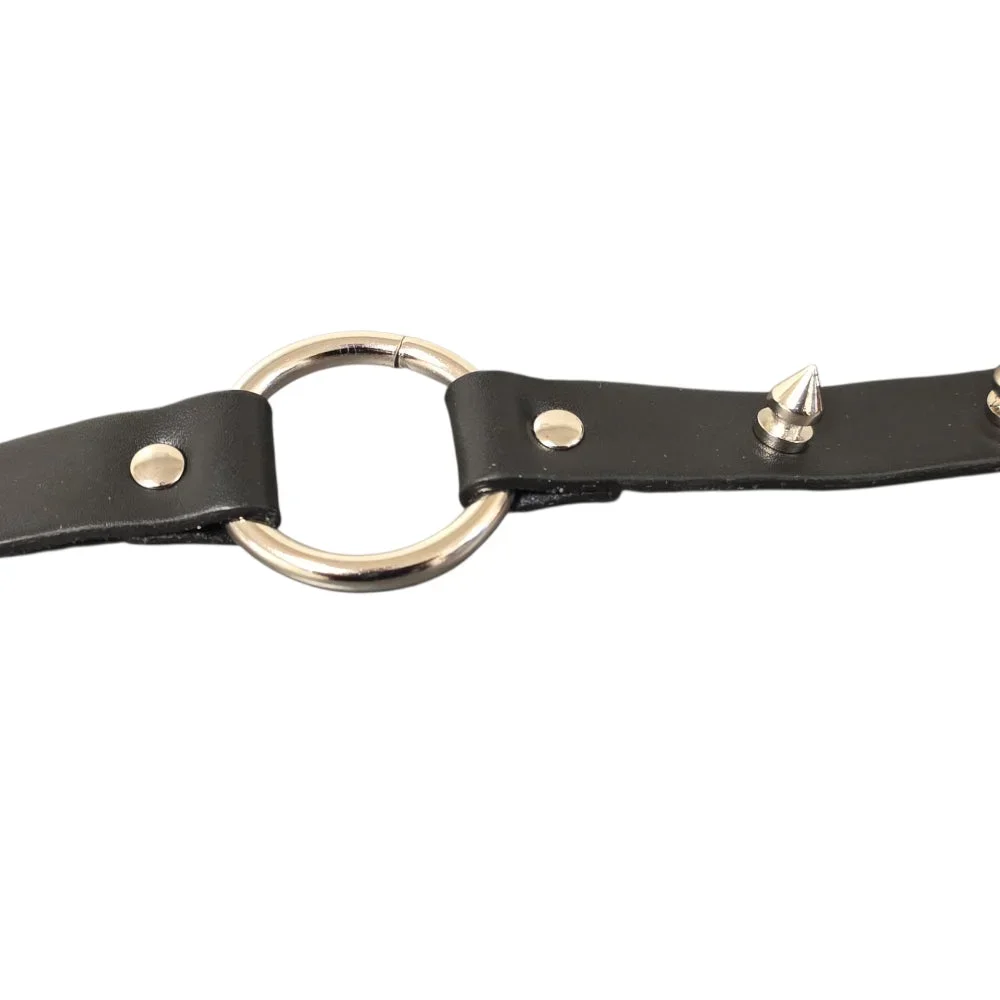 Svart choker med metallring och nitar - Bild 3