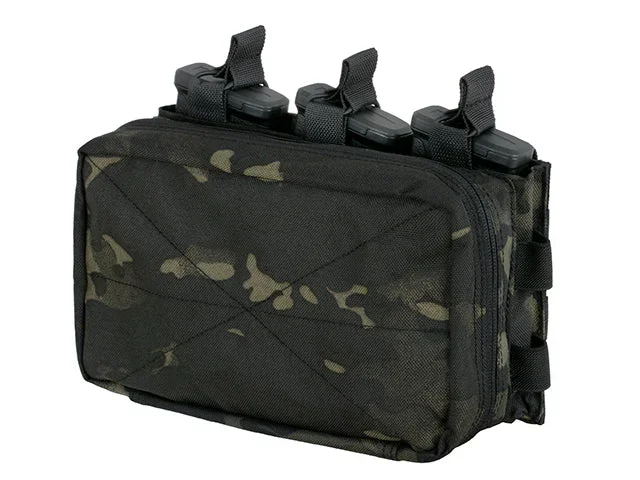 MOLLE Triple lomme til riffelmagasin og universalbrug – Multicam Black - Bild 3