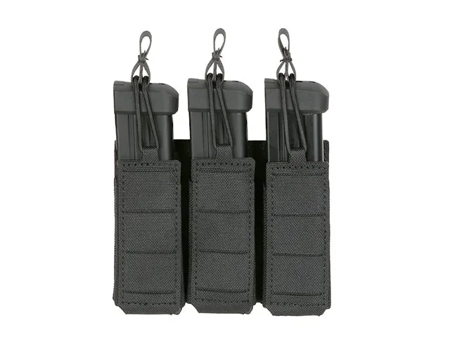 Triple elastisk pistolmagasinlomme, laser-cut Triple elastisk pistolmagasinlomme, laser-cut