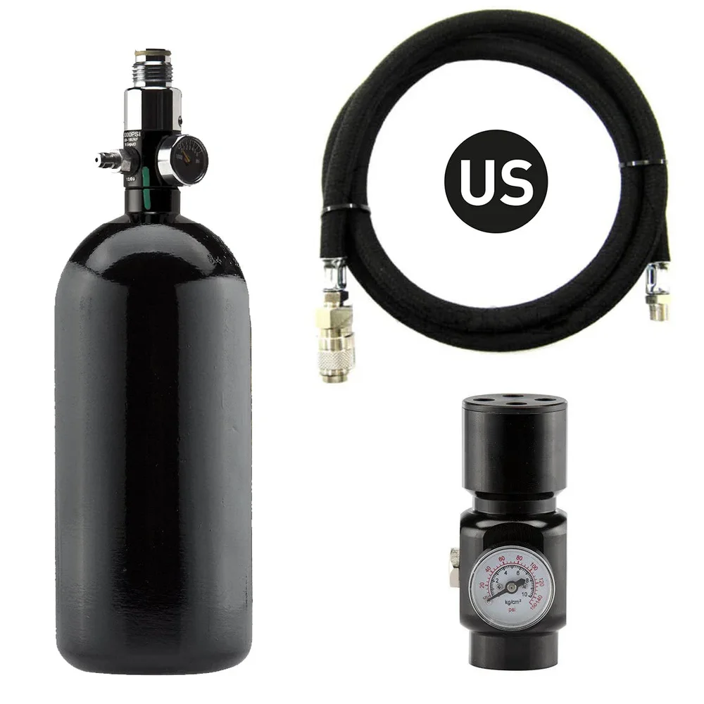 HPA pack 0.8L tank + FlakseRegulator + HPA regulator + US Slange HPA pack 0.8L tank + FlakseRegulator + HPA regulator + US Slange