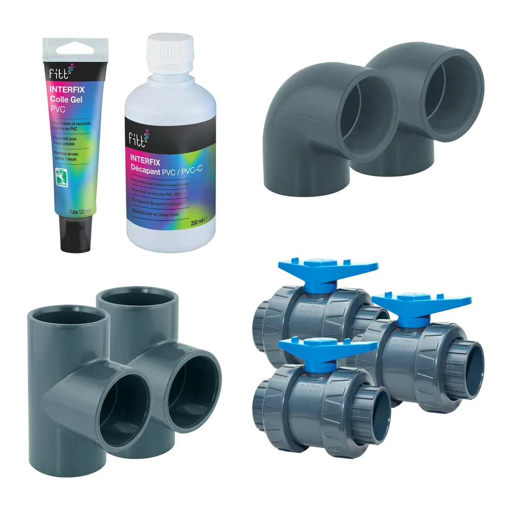 Bypass-kit 50 mm för Poolex poolvärmepump – komplett med ventiler och kopplingar Bypass-kit 50 mm för Poolex poolvärmepump – komplett med ventiler och kopplingar