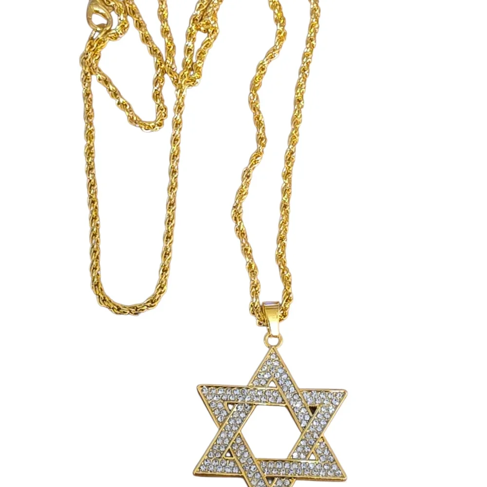 Guldfärgad halsband med Davidsstjärna - Bild 1