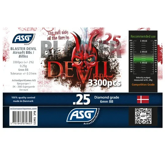 Blaster Devil, 0.25g, airsoft BB, 3300 stk. flaske - Bild 2