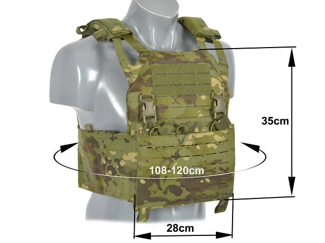 Buckle Up Operator Plate Carrier med AR15/AK-magasinlomme, laser-cut – Multicam Tropic - Bild 3