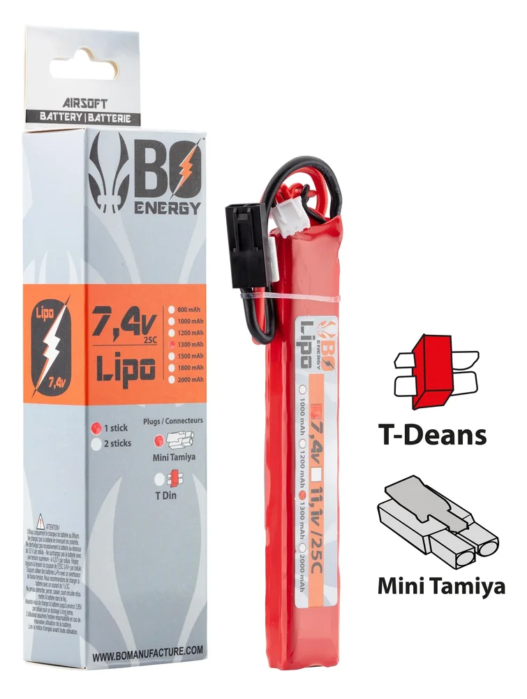 1 stick 2S 7.4V 1300mAh 25C Lipo battery