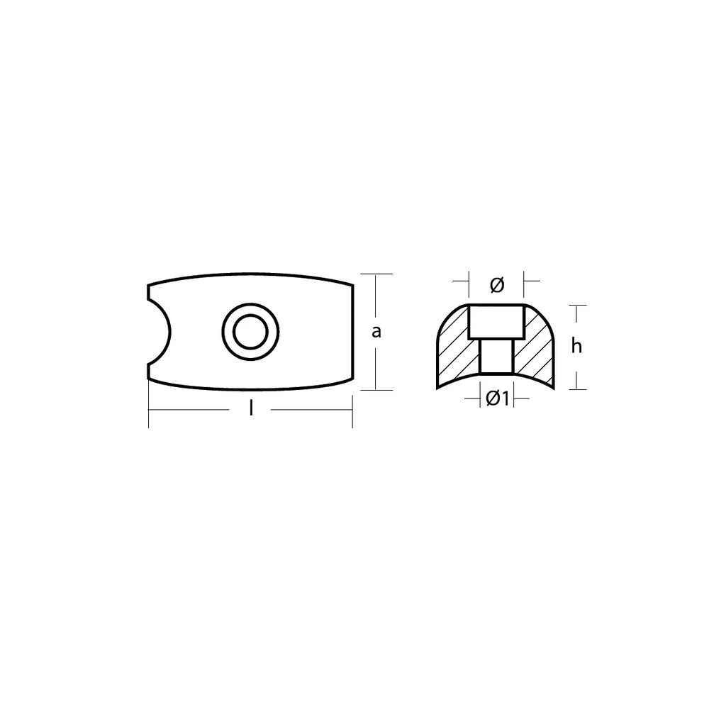 Zinkanod Volvo Penta / Sidepower  motoranod, VP 687-71180,  0.041KG/0.09LB, R800729 - Bild 3