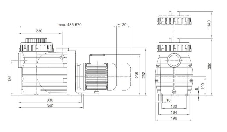 Poolpump Pahlen SBM 0,3-1,3 kW 3-fas - Bild 2