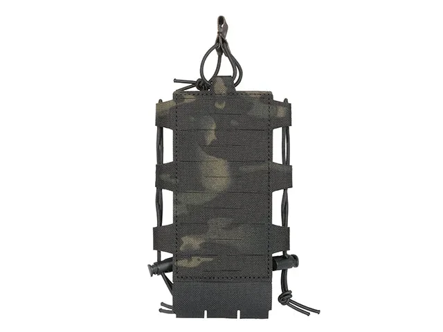 Justerbar radio- og flaskelomme med shockcord, laser-cut – Multicam Black - Bild 1