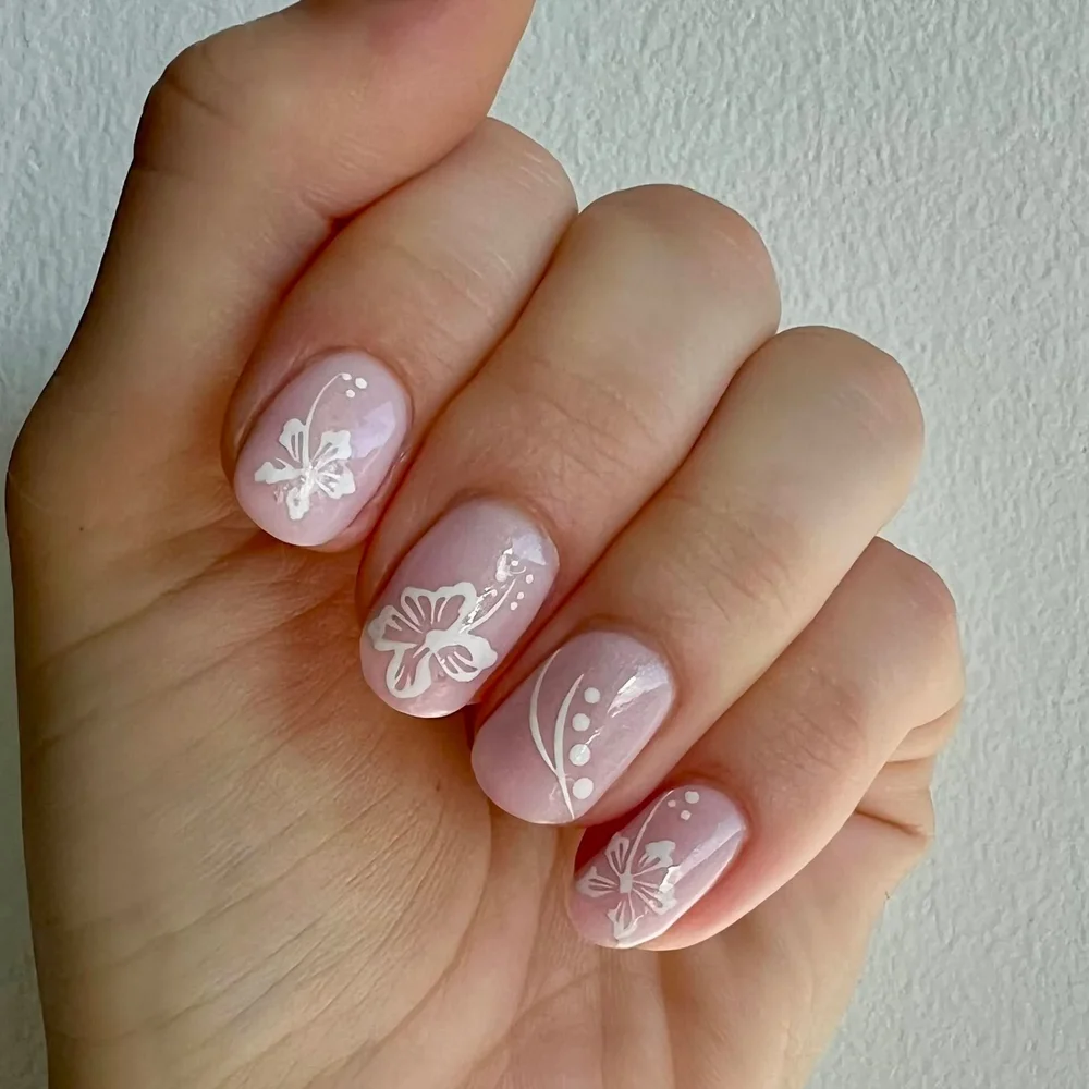 Hibiskus nagelklistermärken - Bild 1