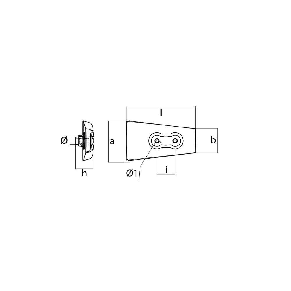 Zinkanod Volvo Penta motoranod DPX, VP 3588746, 0.870KG/1.92LB, R800733 - Bild 3