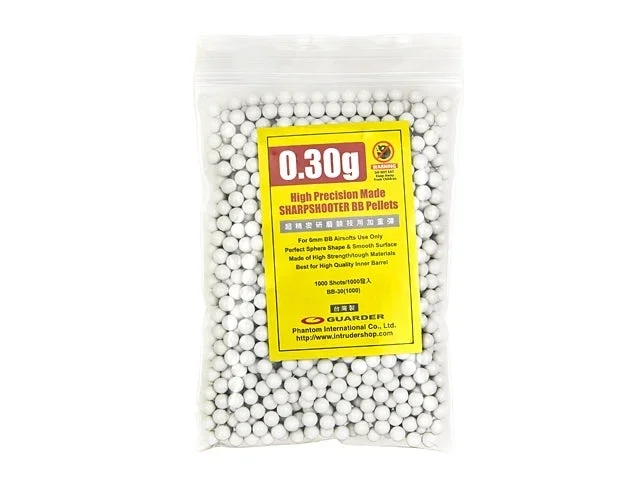 Højpræcisions BB-kugler 0,30 g – 1000 stk. i pose Højpræcisions BB-kugler 0,30 g – 1000 stk. i pose