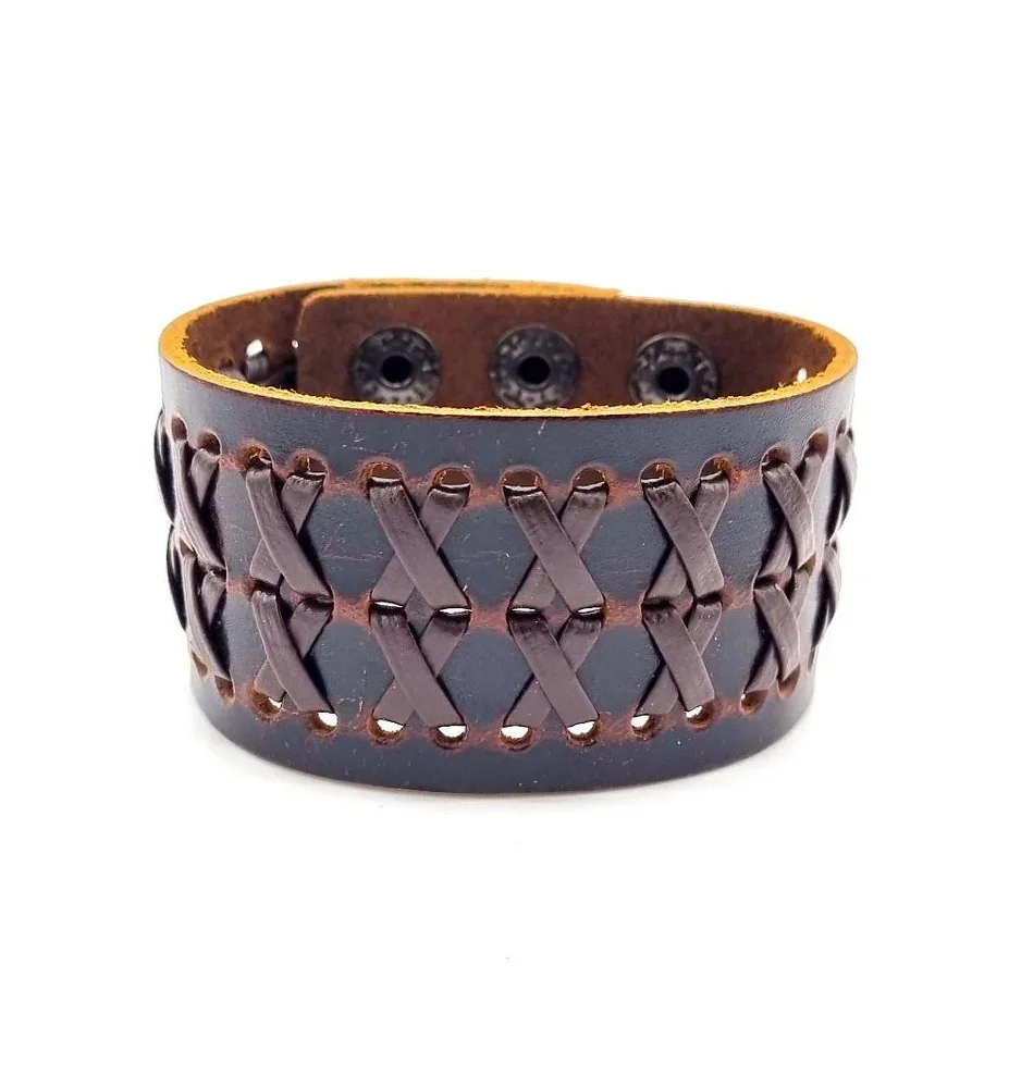 Mörkbrun läderarmband - Bild 1