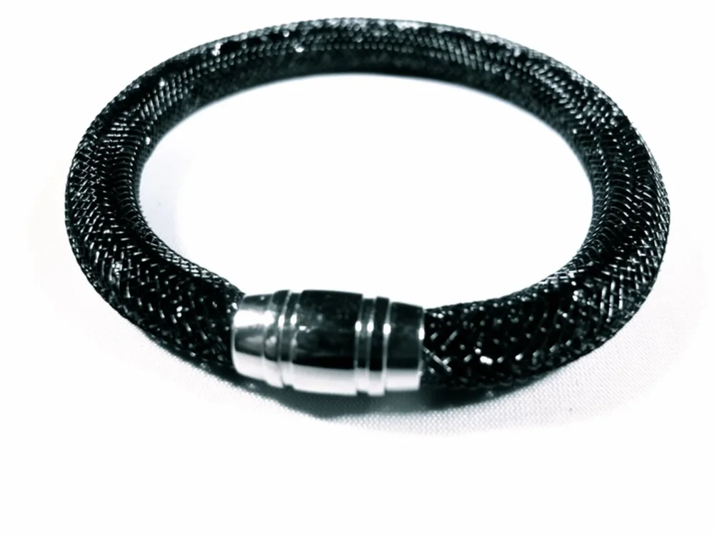 Svart armband med svarta kristaller - Bild 1