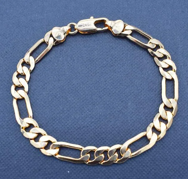 Guldfärgad kedjearmband 7 mm - Bild 3