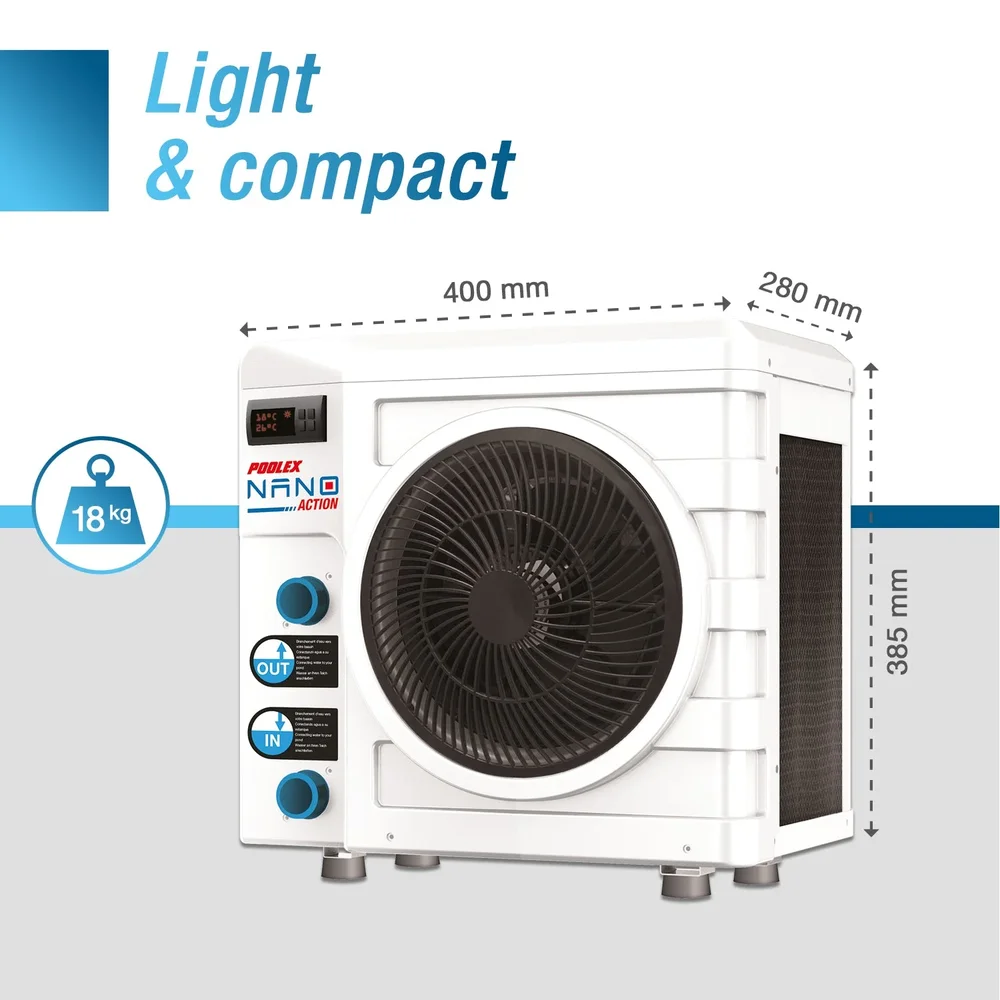 Poolex Nano Action 3 kW – Poolvärmepump för ovanmarkspool upp till 21 m³ - Bild 3