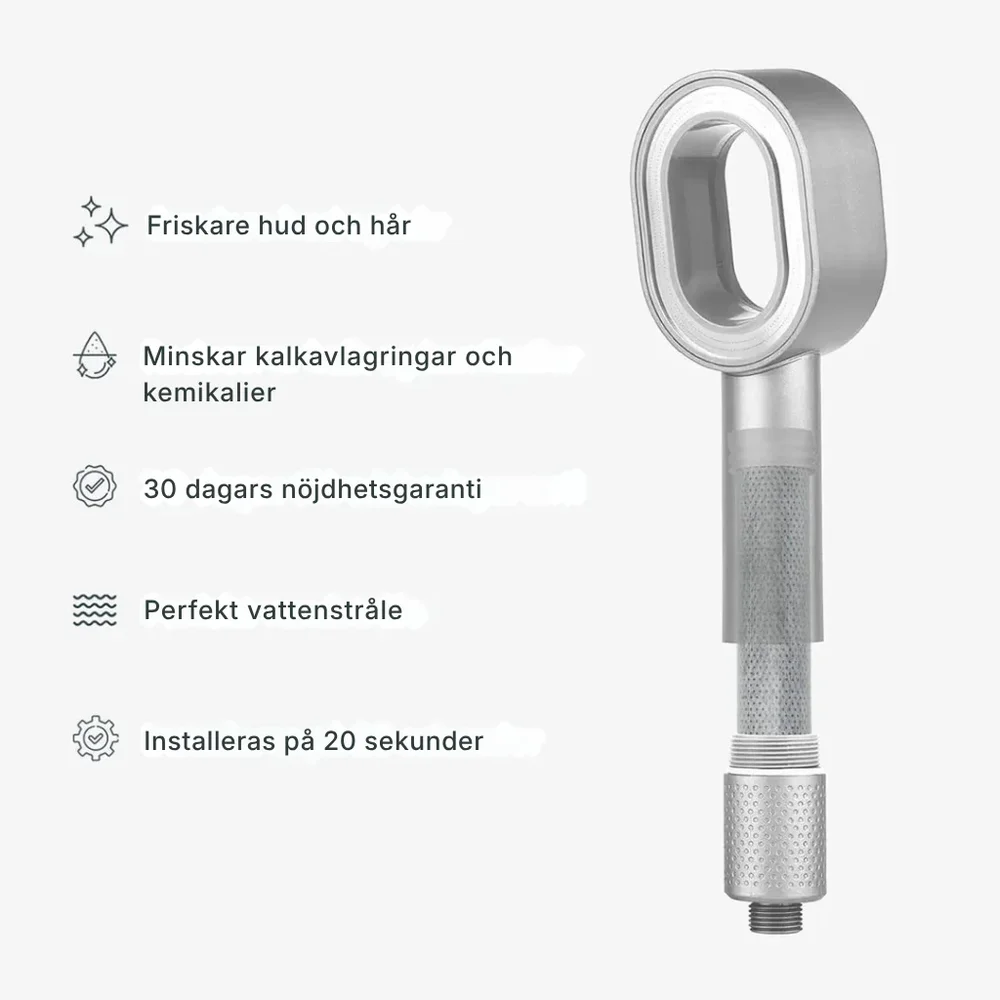 SpaDusch® Duschmunstycke med filter | reducerar kalk, PFAS, tungmetaller och orenheter för friskare hud och hår - Bild 3