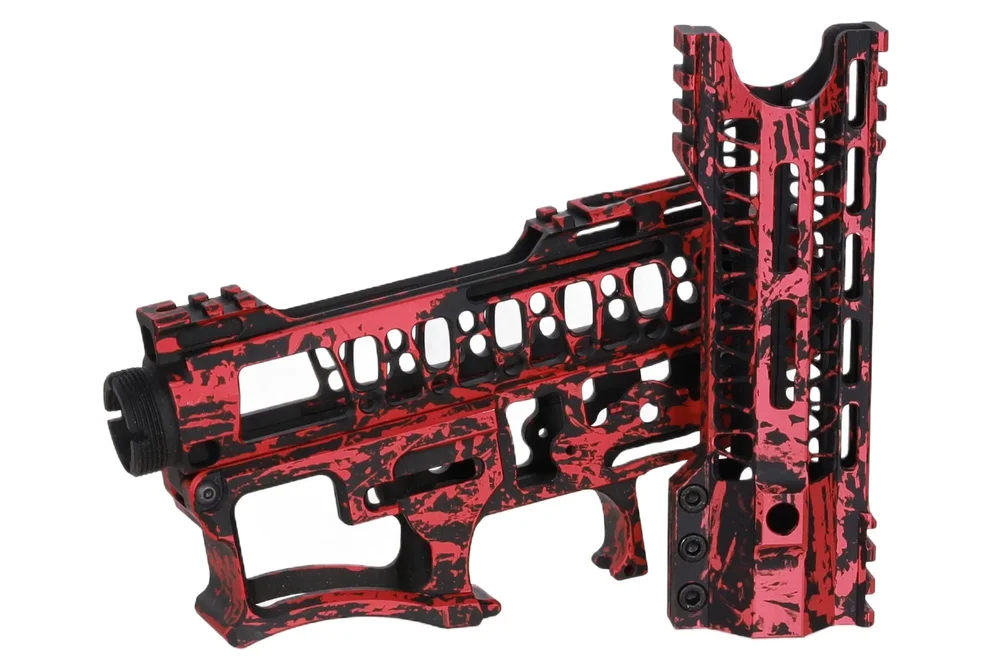 Specna Arms x Mancraft CNC Speedsoft Splash Anodised kit for M4/M16 replicas black-red Specna Arms x Mancraft CNC Speedsoft Splash Anodised kit for M4/M16 replicas black-red