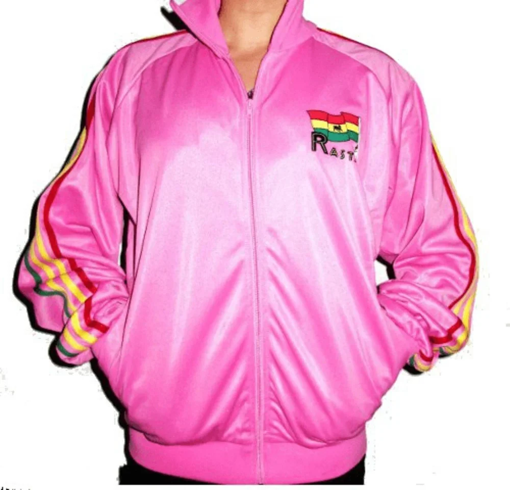Rasta tröja Dragkedja - Rosa med Rastatryck - Bild 1