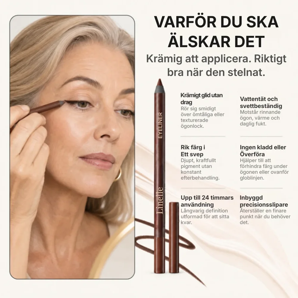 Linelle® Vattenfast eyelinerpenna som inte kladdar - Bild 3