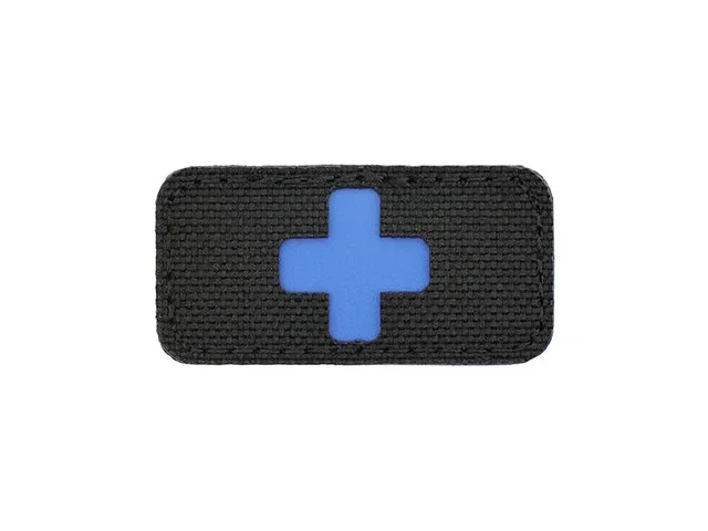 Medic-korspatch, laser-cut – blå