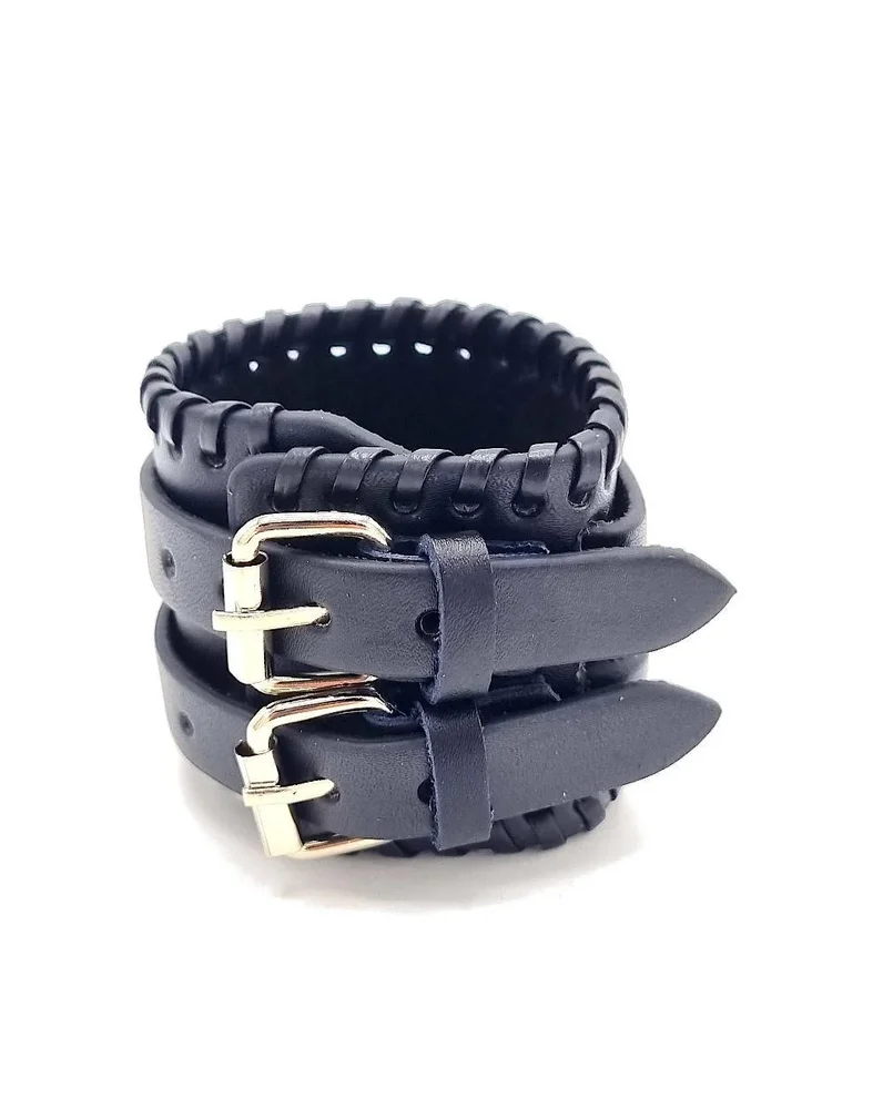 Svart armband med dubbla spännen - Bild 3