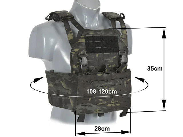 Buckle Up Operator Plate Carrier med AR15/AK-magasinlomme, laser-cut – Multicam Black - Bild 3