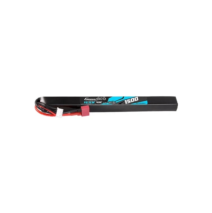 Gens ACE LiHV Li-Pol batteri 11,4V 1500mAh 45C, T-Dean, stick Gens ACE LiHV Li-Pol batteri 11,4V 1500mAh 45C, T-Dean, stick