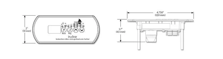 Display Gecko IN.K200/ styrpanel för saltbrominator Gecko AeWare in.clear - Bild 3