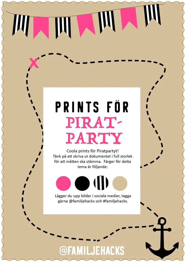 Prints för temakalas: Piratparty - Bild 1