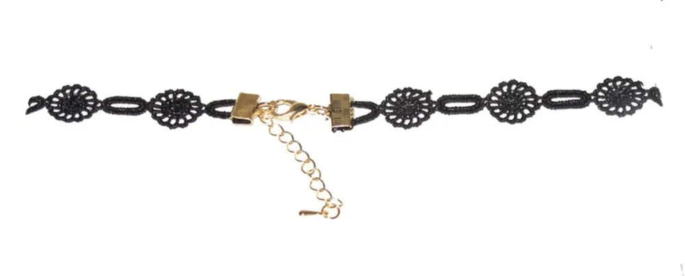 Choker halsband - svart tyg - Bild 2