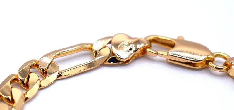 Guldfärgad kedjearmband 7 mm - Bild 2
