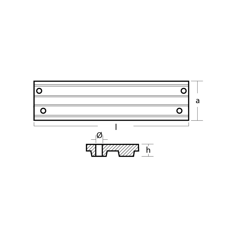 Alumniumanod Mercury standard trim tab anode 40HP-V6 135/150/175, M818298 - Bild 3