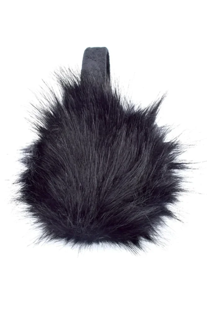 Svarta fluffiga öronmuffar - Bild 2