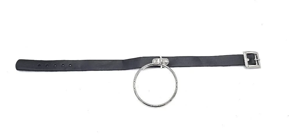 Svart halsband med stort ring - Bondage - Bild 2