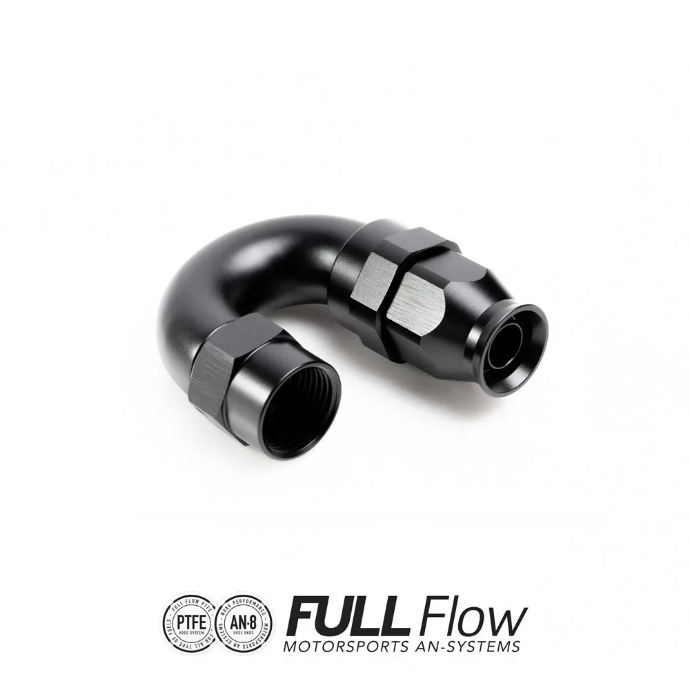 Full flow PTFE hose end fitting 180 degrees AN-8 Full flow PTFE hose end fitting 180 degrees AN-8