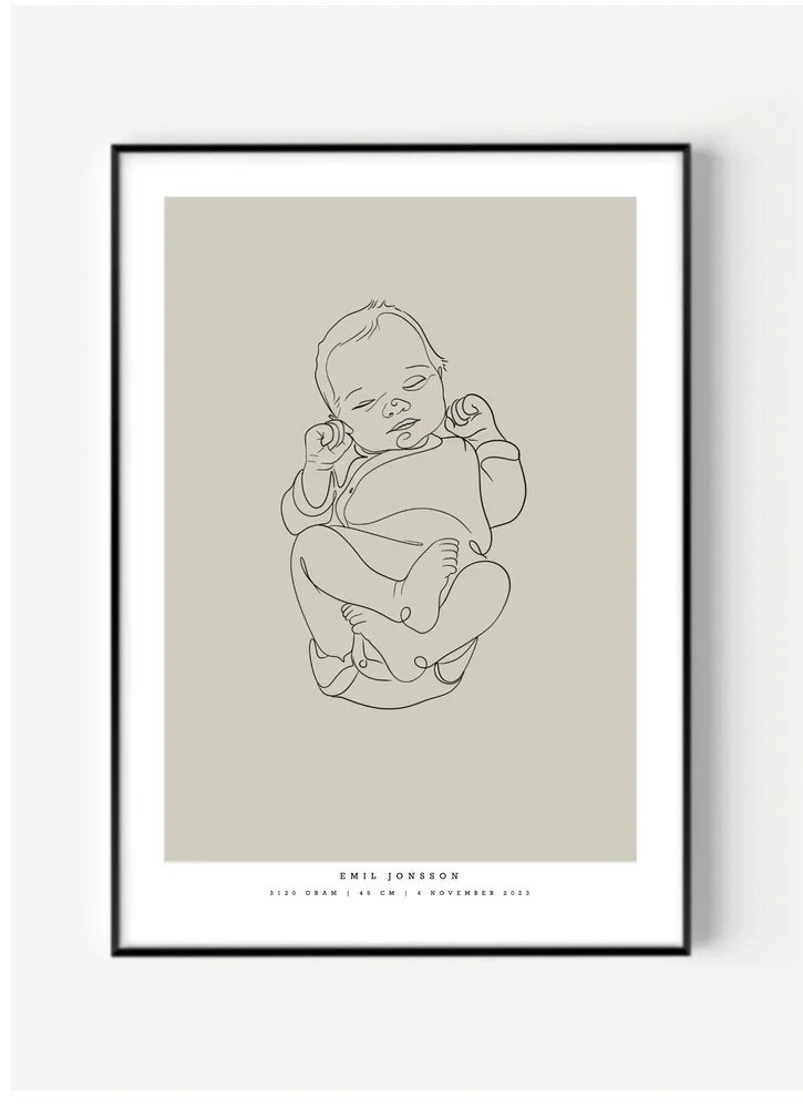 Födelseplansch med Line Art, skala 1:1 - Bild 3